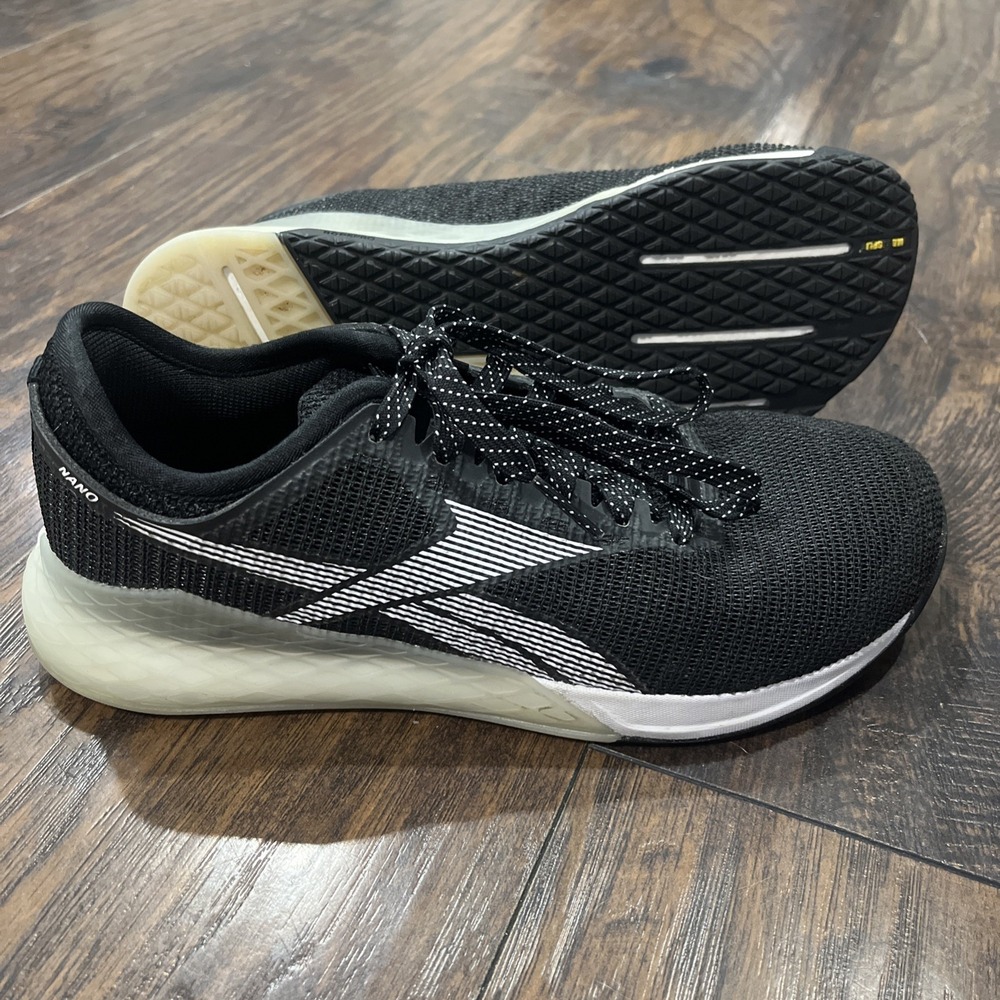 Reebok Nano 9 Crossfit Women's Size 8 Black White Training Sneaker Shoes